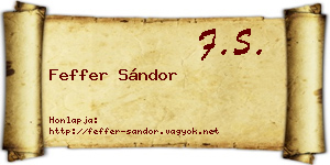 Feffer Sándor névjegykártya