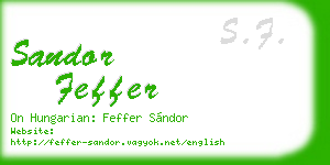 sandor feffer business card